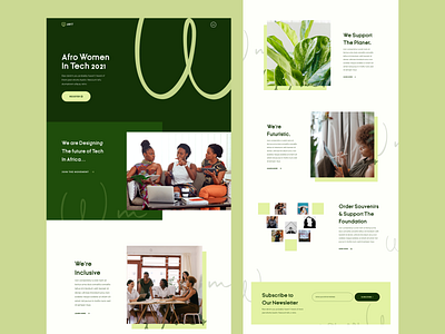 Afro Women in Tech Landing Page afro feminism feminist landing page pattern tech ui uiux ux uxdesign web design website women
