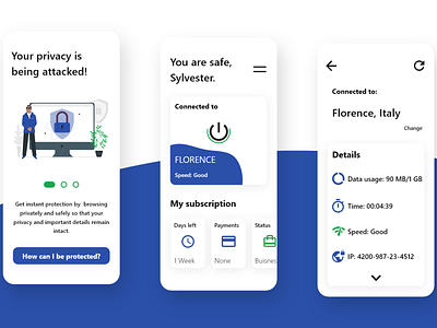 VPN app exploration app design ui ux vpn
