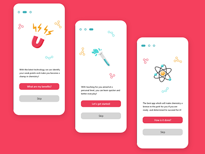 Chemistry teacher(Intro) app chemistry design illustration intro ui ux