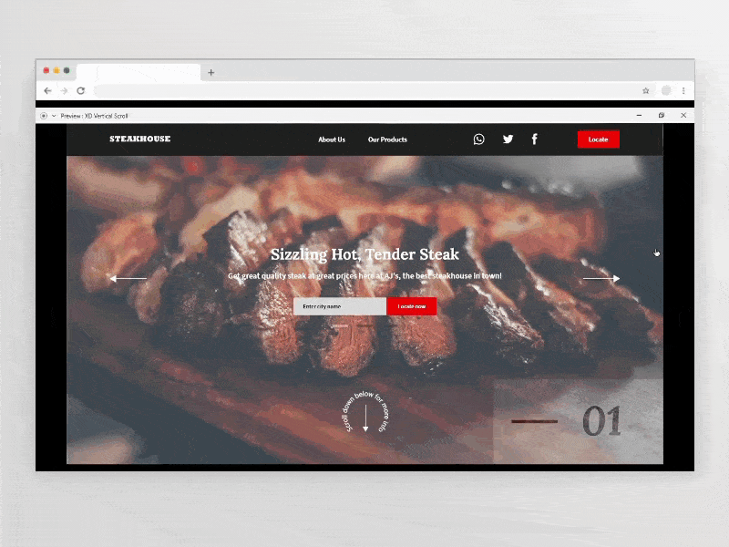 Steak Website design ui ux web website