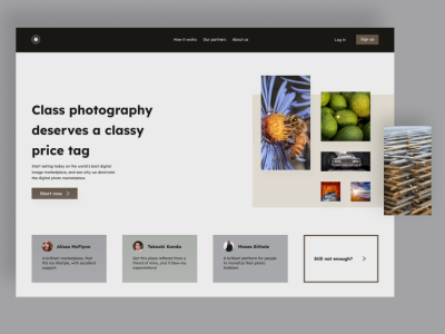 Web header exploration camera design ui web web header website