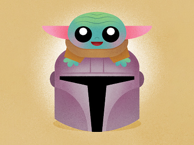 Baby Yoda Grogu baby babyyoda character flat grogu illustraion mandalorian procreate starwars yoda
