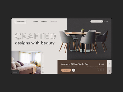 Furniture Shop branding design ecommerce flat illustration minimal ui web website