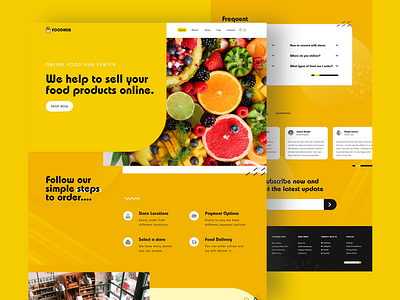 Foodhub branding design ecommerce flat illustration minimal ui web website