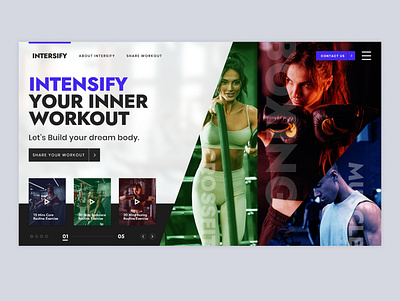 Intersify brand design branding crossfit design ecommerce endurance gym routine typography ui uidesign uiux ux uxdesign web website website design workout