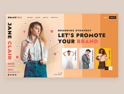 BrandTrix brand identity branding business creators influencer landingpage ui uidesign uidesigner uiux uiuxdesign ux uxdesign uxdesigner web webdesign webdesigner website