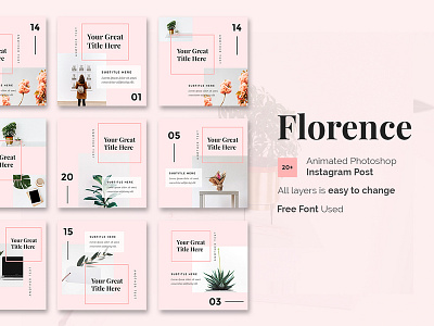 Florence - Animated Instagram Posts Template business creative creative instagram posts instagram instagram post. instagram posts photoshop photoshop instagram posts post posts social media social media post social media templates