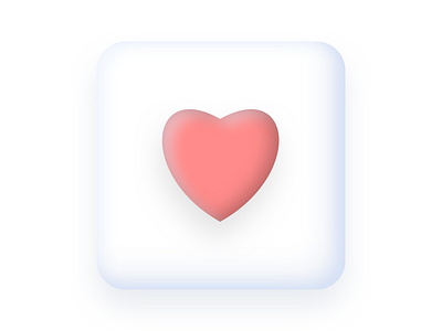 Claymorphism Heart Icon claymorphism icon sketch ui