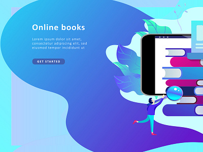 online books illustration ui ux