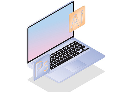 Laptop design graphic design illustration isometric isometric] laptop vector