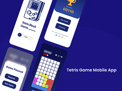 Tetris Game | Mobile App app design design game design gameapp mobile app design mobile design mobile ui ui ui design