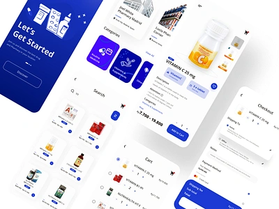 Drug Store App | Mobile App app design app store blue and white branding clean ui design drugstore ecommerce app mobile app design mobile design mobile ui store app ui design