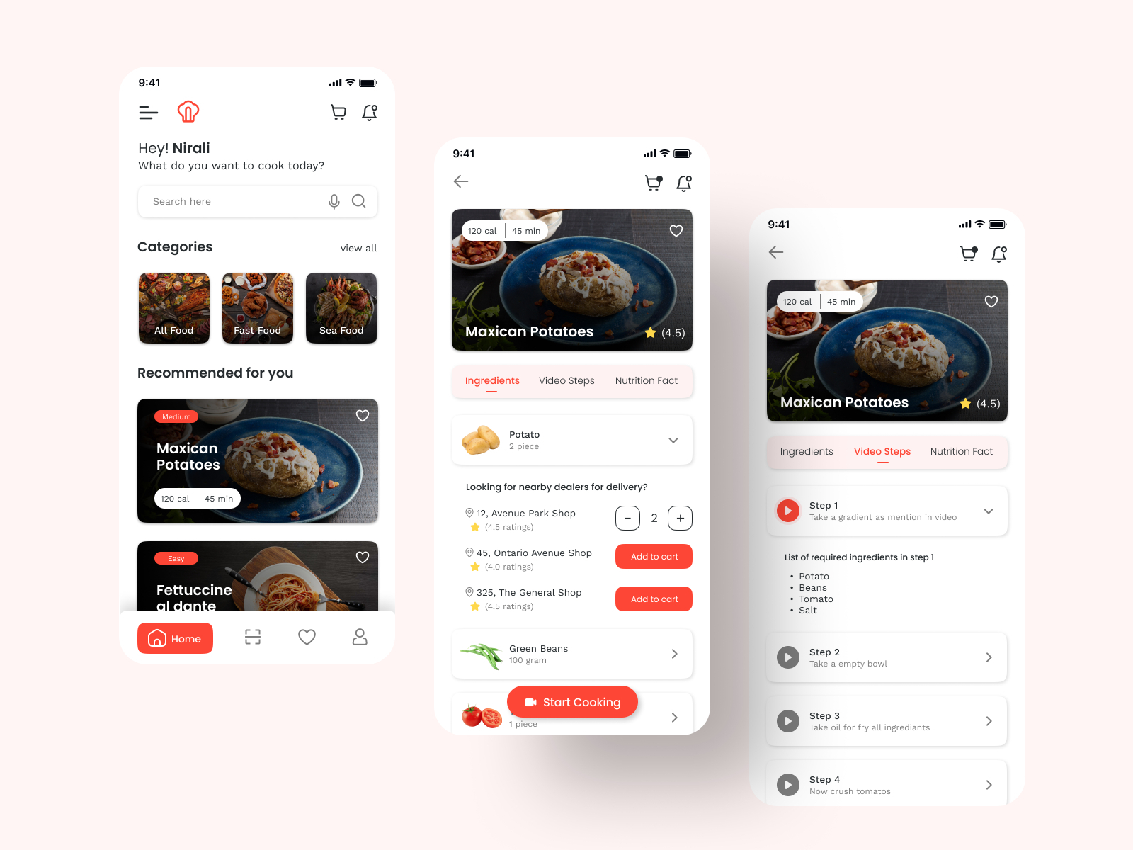 Cooking Recipe App Design Concept by Preet Chovatiya on Dribbble