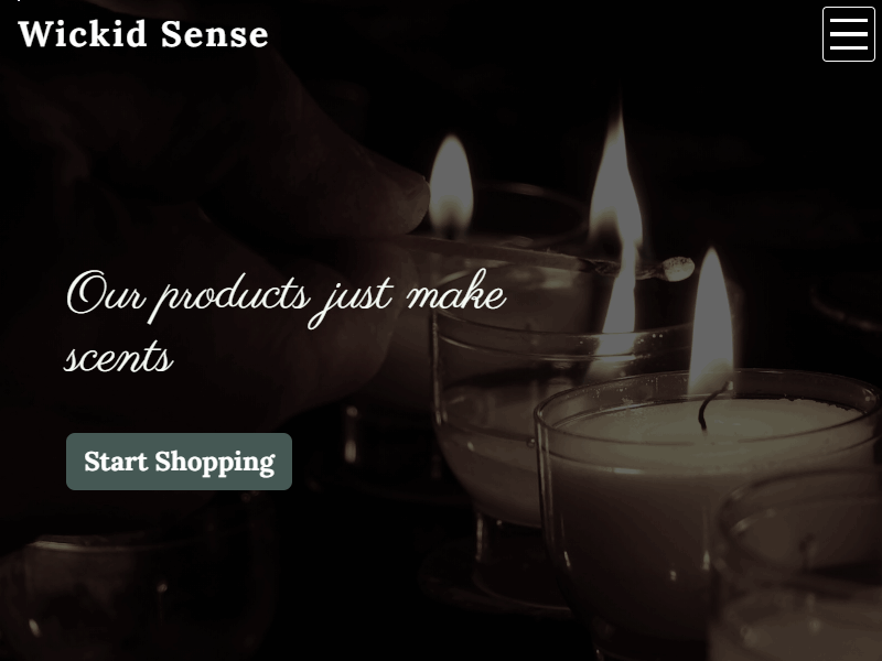 Updated Landing page for Candle Site branding css design ladning page react reactjs responsive responsive design