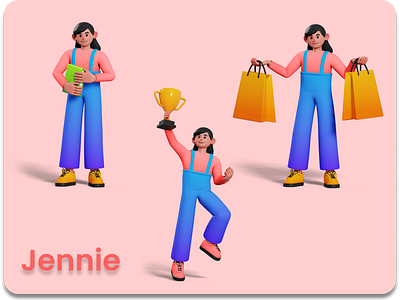 3D Character - Jennie 3d 3d animation 3d art art character characters design illustration