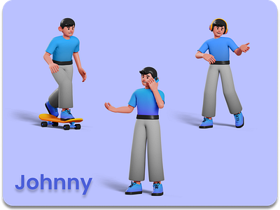 3D Character - Johnny 3d 3d animation 3d art character characters illustration