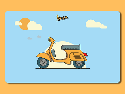 Classic Vespa art branding character design icon illustration logo typography vector vespa