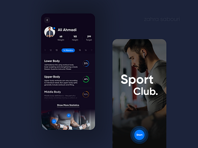 Sport Club app application branding club design detail main sport ui ux uxdesigner