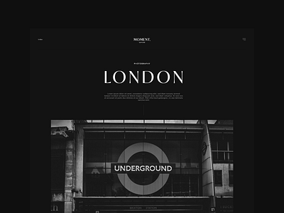 Moment Photography │ London - Night Mode article blog concept design minimal photo photography ui uiux uiuxdesign website