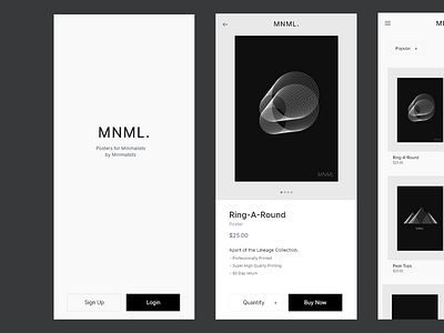 MNML Poster App app design minimal mobile app mobile design mobile ui ui ux