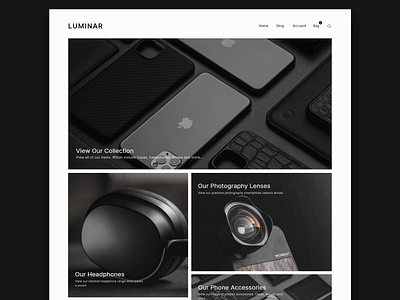 LUMINAR - E-commerce Store Layout clean concept grid layout layout masonry minimal modern ui uiux ux webdesign website
