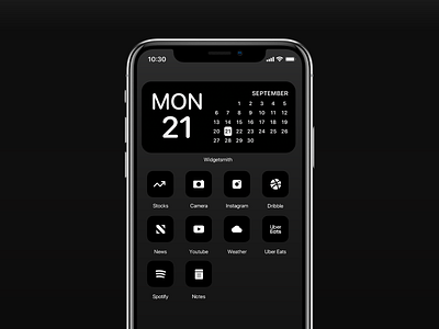 IOS 14 Minimalistic Icon Pack - Dark