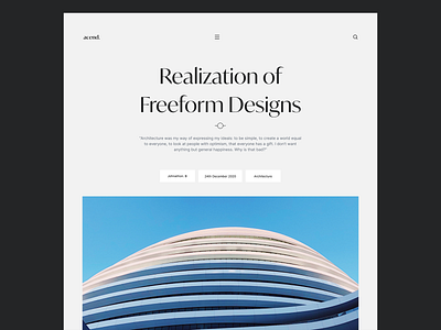 acend - Article page layout architecture article blog concept design layout minimal minimalism minimalist modern ui website