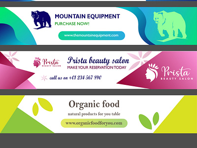 Web banners project banner creative design vector