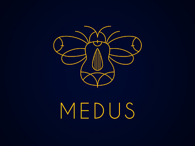 Logotype for a band MEDUS acoustic band bee branding guitar logodesign logotype music