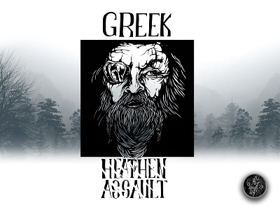 Greek Heathen Assault hand drawn logo hand drawn logos