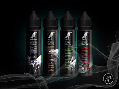 Omerta e-liquid series label design black brand design branding e liquid label label design mockup product vaping