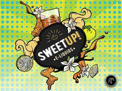 SweetUp! e-liquid label design