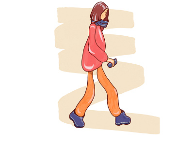 Girl walking illustration design girlillustration graphic design illustration walkinggirl walkinggirlillustration