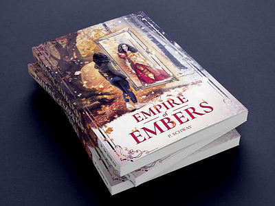 Book Cover design process "Empire of Embers" animation book cover design fantasy girl graphic design mirror photomanipulation process