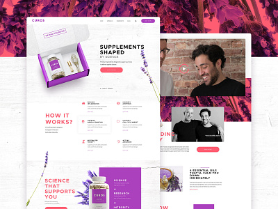 Landing page for Nutrition Supplement bold clean ecommerce nutrition shop supplement ui vensko violet web design website