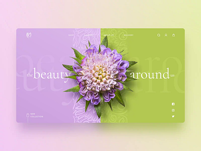 Flower shop concept - Beauty around us animation beauty concept flower green landing pink shop ui vensko web design website wiwi