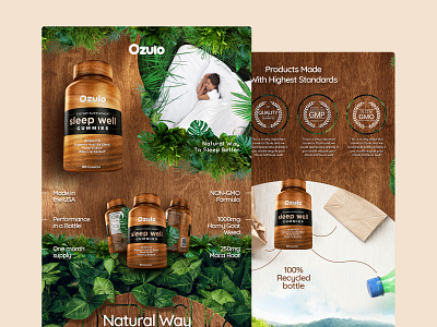 Supplement Brand Landing Page for Amazon - Wood & Forest Style amazon concept ecommerce forest landing supplement vensko webdesign website wood