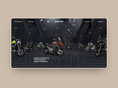 Zontes Motorcycle. bike dark ecommerce motorcycle ui vensko web design website