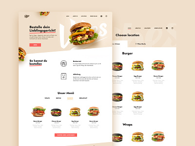Vibes Restaurant website design clean ecommerce fastfood hamburger shop ui webdesign website wiwi
