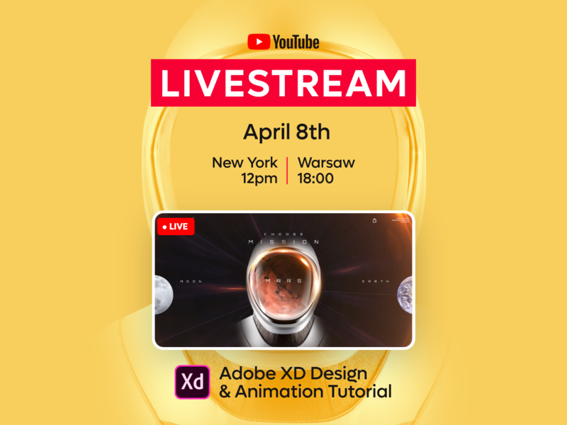 LIVESTREAM Tutorial adobexd animation igorvensko livestream mars motion spacex tutorial web design