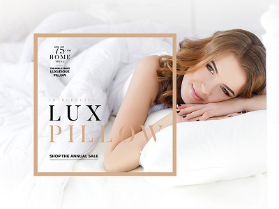 Luxury Pillow clean e commerce landing page luxury pillow shop