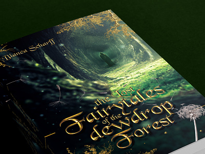 Book cover design. Dark enchanted forest.