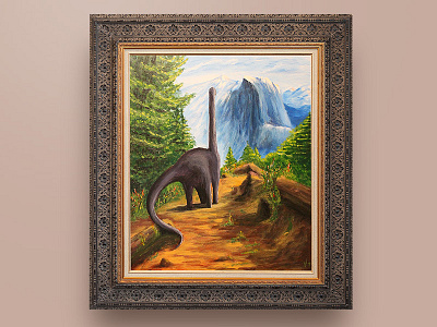 Dino traveling - Acrylic Painting