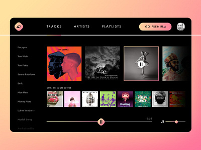 Music app concept black clean concept dark gradient modern music app ui ui ux design vensko