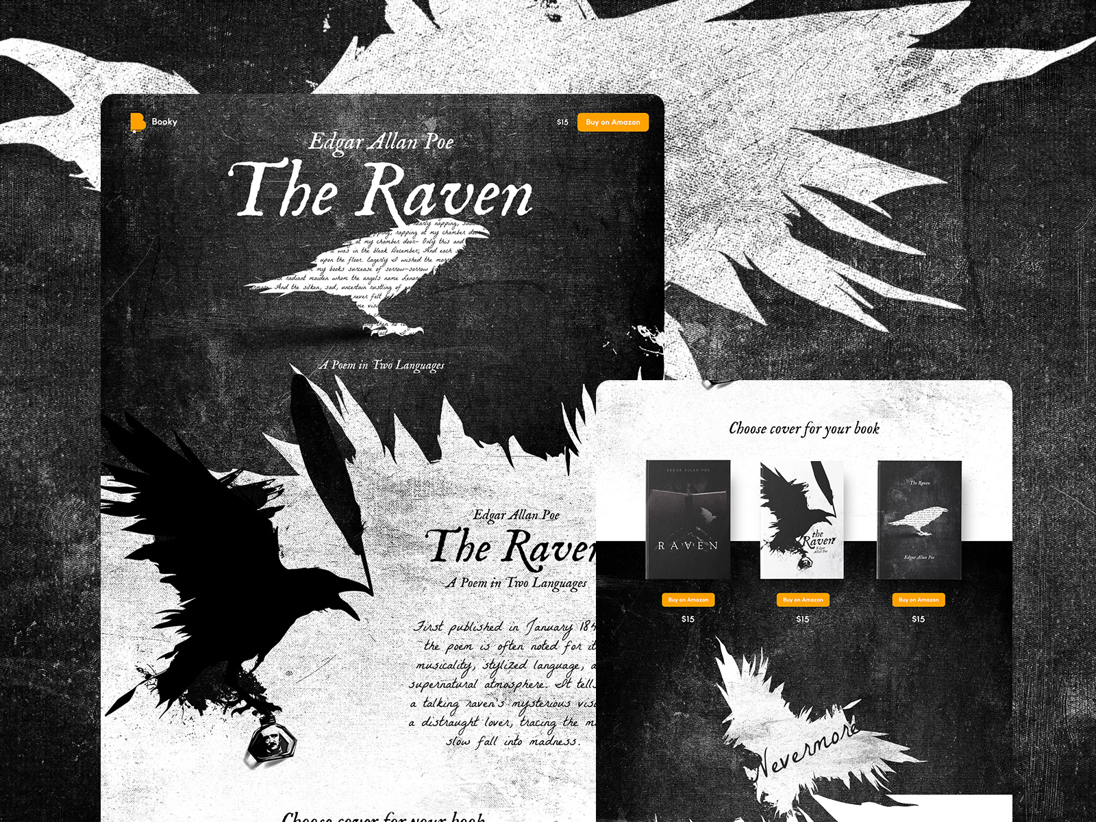 The Raven - Nevermore! Book covers and landing page. by Igor Vensko on ...
