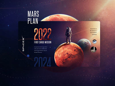 Mars Plan 2022 astronaut creative design illustration luna mars planet space spacex ui website