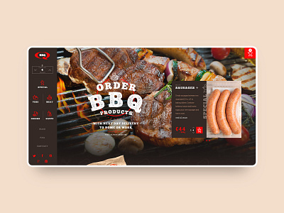BBQ product order concept bbq dark ecommerce order shop ui vensko web design webdesign website