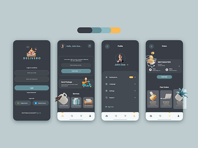 Courier app adobe xd app design courier courier app figma illustration modern design ui user interface ux