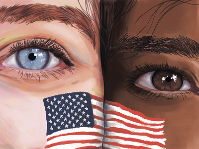"Patriots" by Masha Van for Intalence Art design didgital illustration digital drawing eyes idea illustration patriots portrait