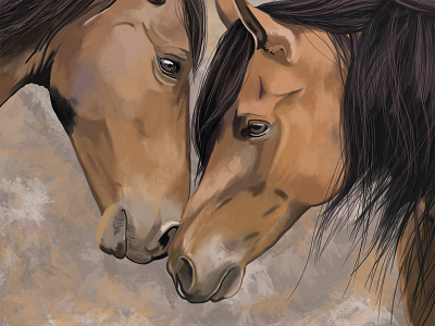 "Horses" by Masha Van for Intalence Art animal art design digital art drawing horses idea illustration